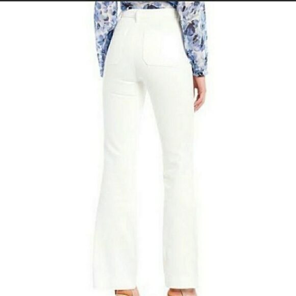 Chelsea & Violet White Button Fly Flare Leg Jeans - Picture 2 of 4
